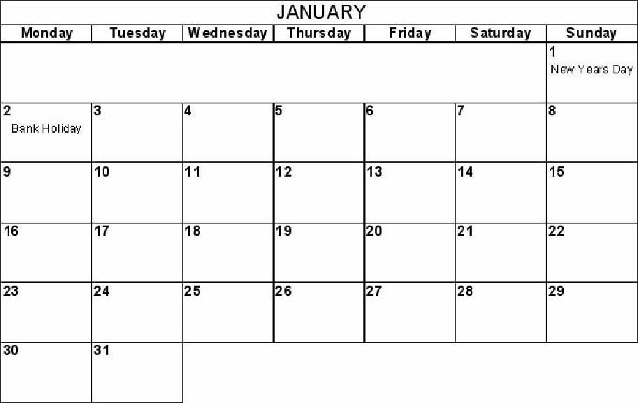 January Grid