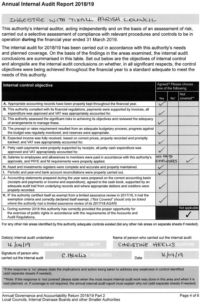 Internal Audit Form