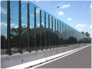 Example of transparent
                      sound barrier