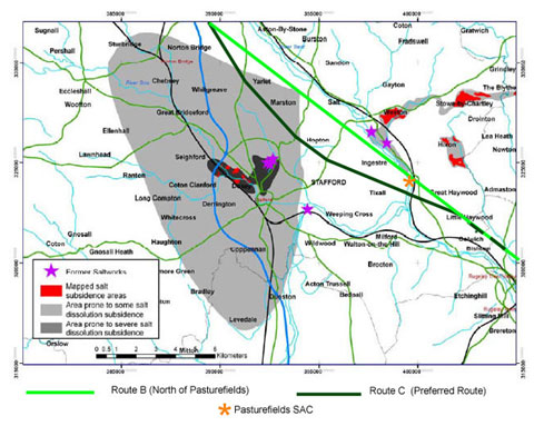 BGS map of areas prone
                      to subsidence