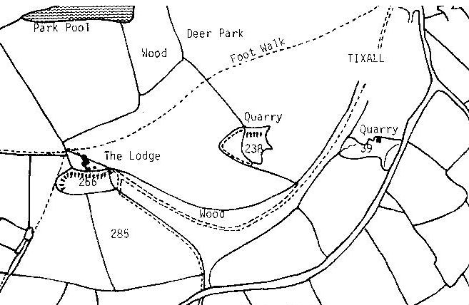 1833 estate Map showing quarries